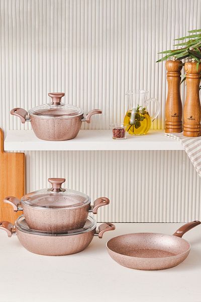 Cookplus Biogranit Dream 7 Piece Cookware Set Rose