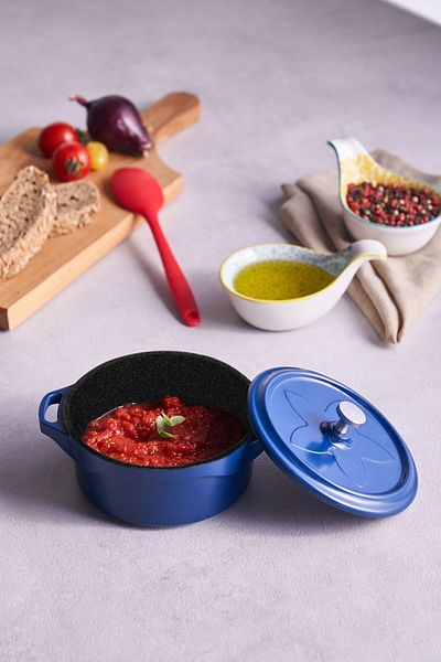 Karaca Biodiamond Candy Mini Cast Pot 12 Cm Blue