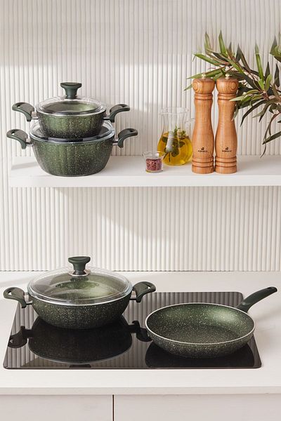 Cookplus Biogranit Dream 7 Piece Cookware Set Green