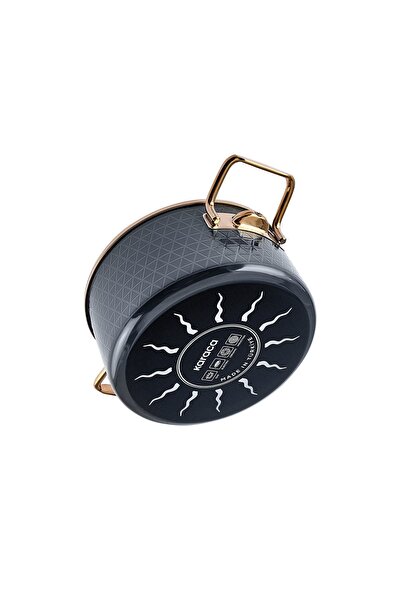 Karaca Crystal Enamel Pot Anthracite 22 cm