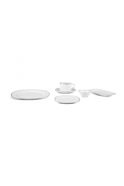 Karaca Padoca 6-person Half Square Platinum Breakfast - 26 Piece Service Set