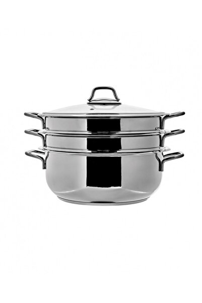 Karaca Mutfaksever Indüksiyon Tabanlı Çelik 2 Katlı Buhar Tenceresi