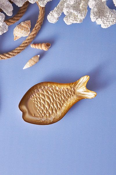Karaca Aqua Marine Fish Gold Snack Bowl 16 cm