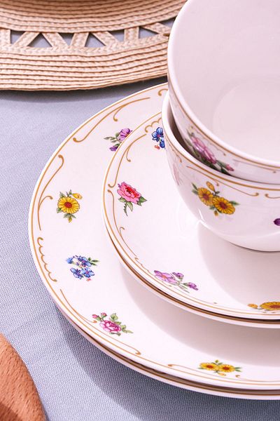 Karaca Forever Bone Natty 26 Piece Breakfast Set for 6