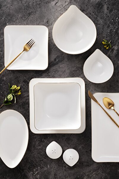 Karaca Stream Bone Elinor 30 Parça 6 Kişilik Yemek Takımı Gold