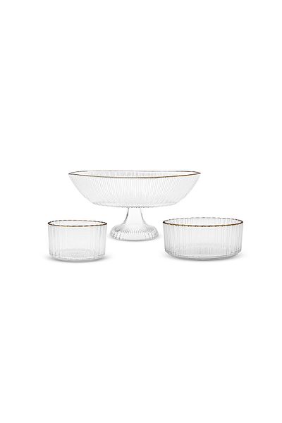 Karaca Pierre 3 Piece Glass Service Catering Set