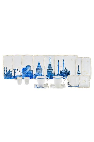 Karaca Yeditepe 32 Piece Porcelain Breakfast/Serving Set for 6 People