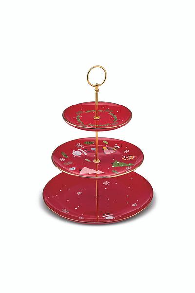 Karaca New Year New Year's Golden Line Layered Cookie Holder