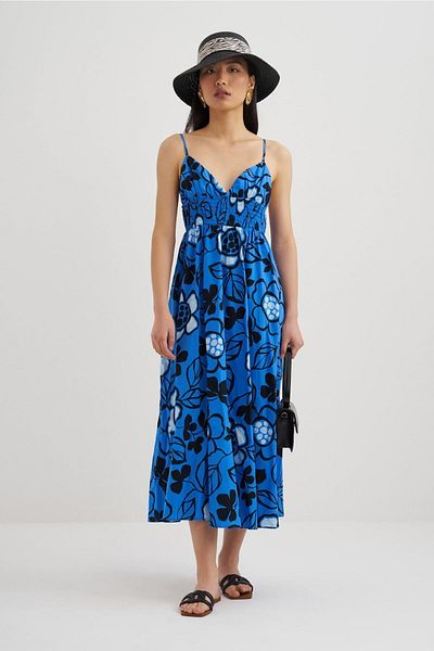 mathilda store Women's Rope Strap Midi Dress