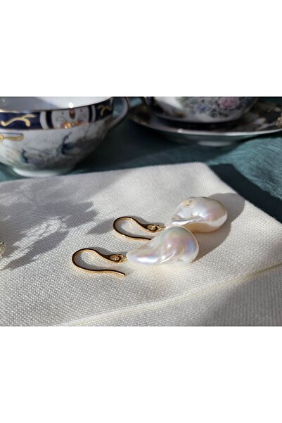 Tasarım Gerçek Barok İnci Çelik Küpe Doğal İnci Küpe