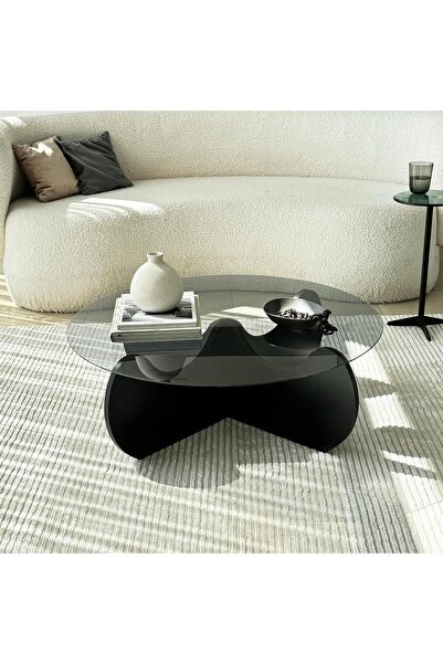 NEOstill - Himalayas Cam Sehpa / Siyah & Füme Cam