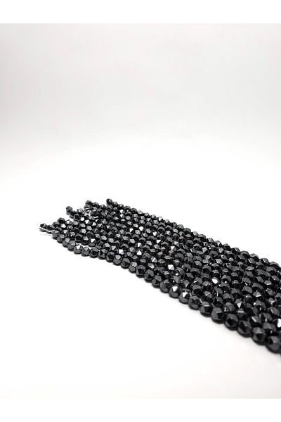 Yüksel Boncuk 7.5 Mm Anthracite Hematite - Prism Cut Natural Stone String