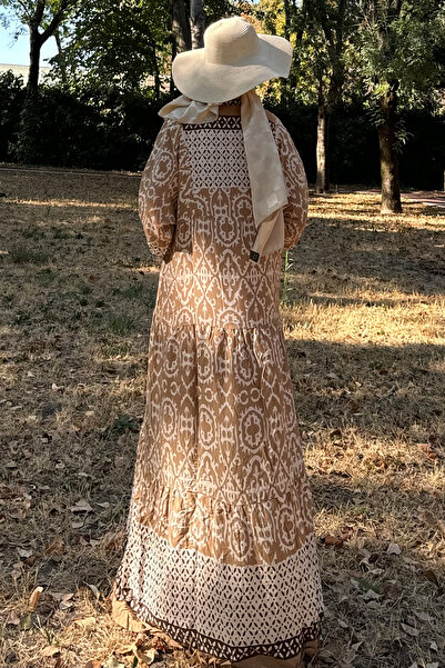 QLAY Γυναικείο καλοκαιρινό φόρεμα Kamel Color oversized Viscose