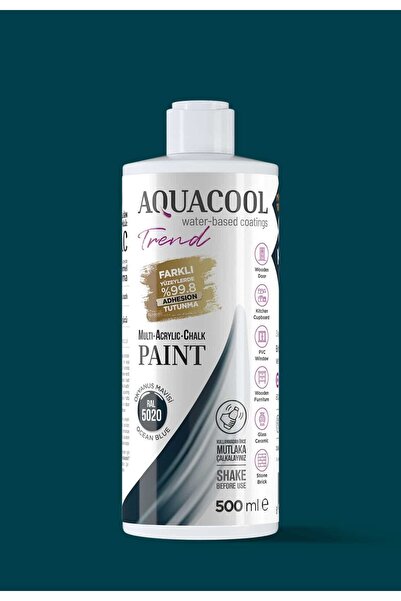 Aquacool Trend Akrilik Hobi Boya 500 ml Su Bazlı Hibrit Dönüşüm Boyası Ral 50...