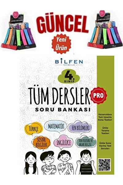 Bilfen Yayıncılık 2025 4.Sınıf Tüm Dersler Pro Soru Bankası(Mat-Fen-Sos-İng.)Kazanımlara Uygun+Cambridge Kalemlik