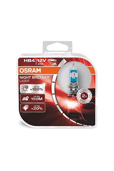 Osram Ampul Night Breaker Laser Hb4 12v 51w%150'ye Kadar Fazla Işık 150m'ye K...