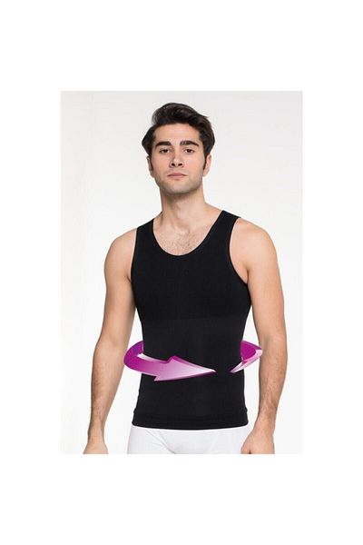 Momslab Men's Black Color Enhancing Two Size Belly Slimming Corset Athlete Men's Corset