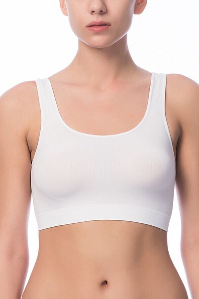 Momslab Women's White Wide Strap Half Bustier 2410