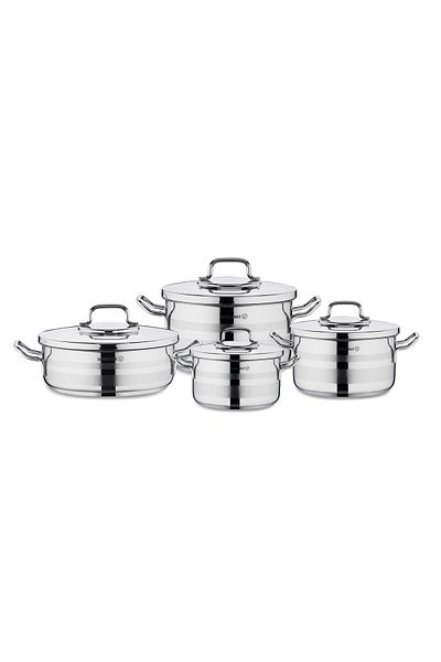 KORKMAZ Astron 8 Pieces Stainless Steel Cookware Set