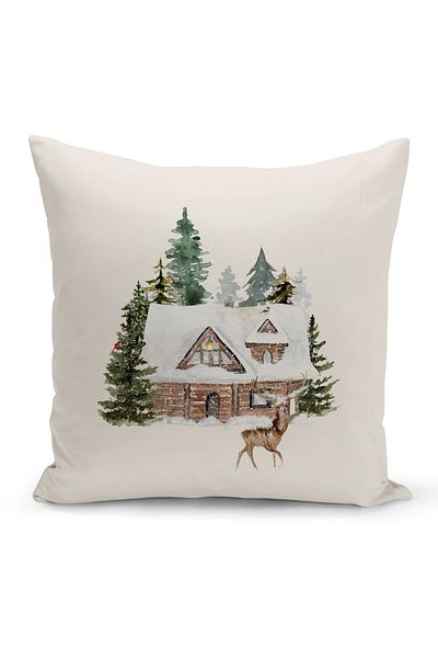Bertille Home New Year Series Double Sided Digital Printed Throw Pillow Case (Christmas Christmas Cushion Cover)
