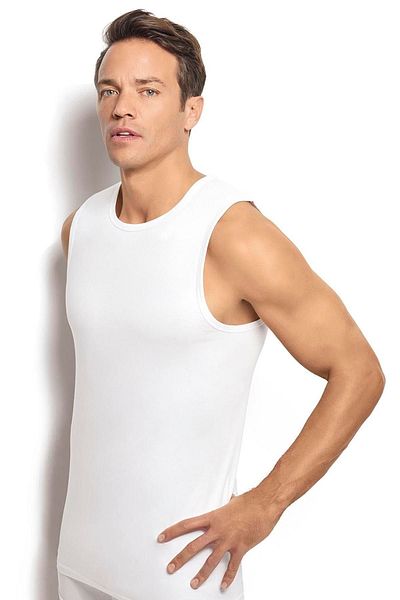 Jiber Men's Undershirt - Zero Sleeve, Zero Collar, 100% COTTON