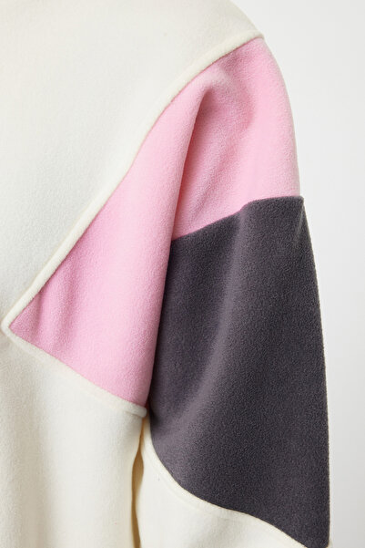 Trendyol Collection Barevná oversize fleecová mikina se zipem - TWOAW25SW00064