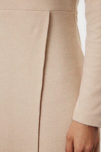Trendyol Collection Μπεζ Stretch Πλεκτό Φόρεμα MiDi - Σκέτο Θεσσαλονίκη Τυλιχτό TWOAW25EL00406