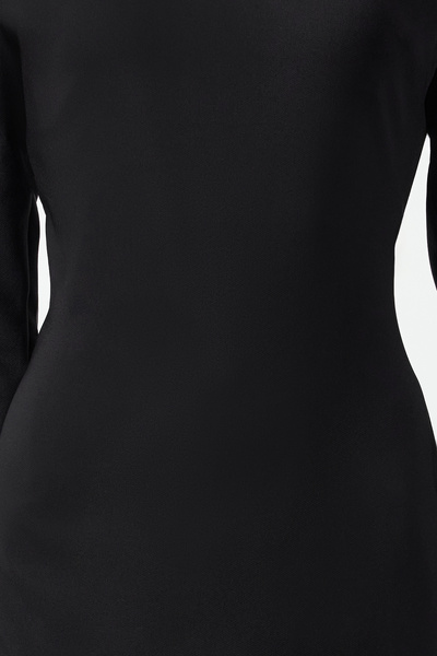 Trendyol Collection Black Midi Dress with Stand Collar - Padded and Shoulder Detail, Fitted Twoaw25el00272
