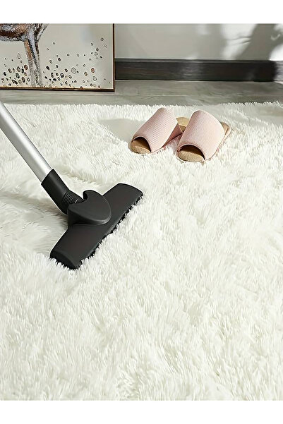 ALgorand Home Krem Daire Model Peluş Halı Robot Süpürgeye Uygun Kalın Yumuşak Oturma Odası Halısı