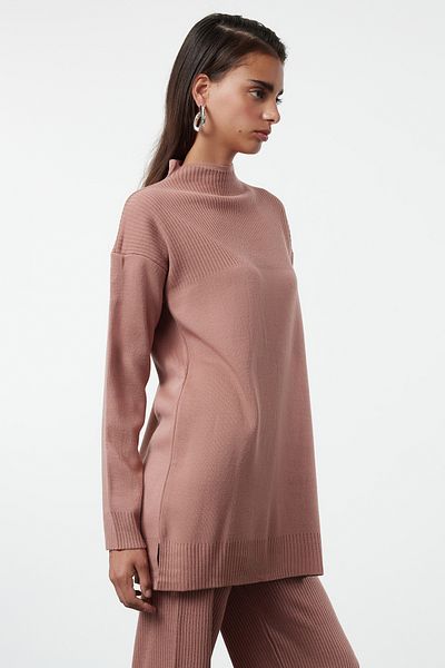 Trendyol Modest Poros rózsa bordás kötött alap kötöttáru alsó-felső készlet TCTAW25US00012