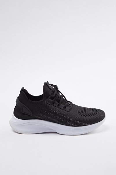 TRENDYOL SHOES Černá pletená šněrovací dámská vycházková sportovní obuv TAKAW25SN00049