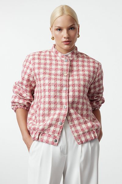 Trendyol Collection Různobarevný kabátek s běžnou bundou Tuvit Thin Bomber Jacket