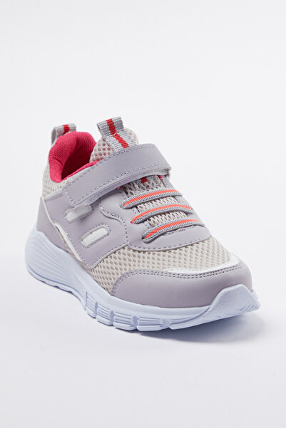 TRENDYOL SHOES Bílý kontrastní suchý zip Velké dívčí dětské tenisky Takaw25Sn00045