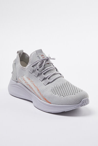 TRENDYOL SHOES Šedá úpletová šněrovací dámská vycházková sportovní obuv TAKAW25SN00049