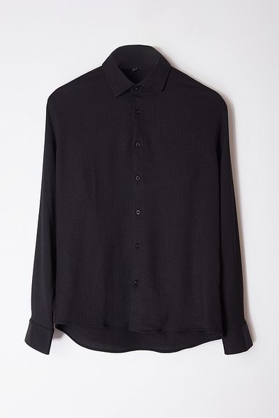 Trendyol Collection Flexible and Comfortable Black Slim Fit Shirt - Wrap Knitted, Tedaw25Go00013