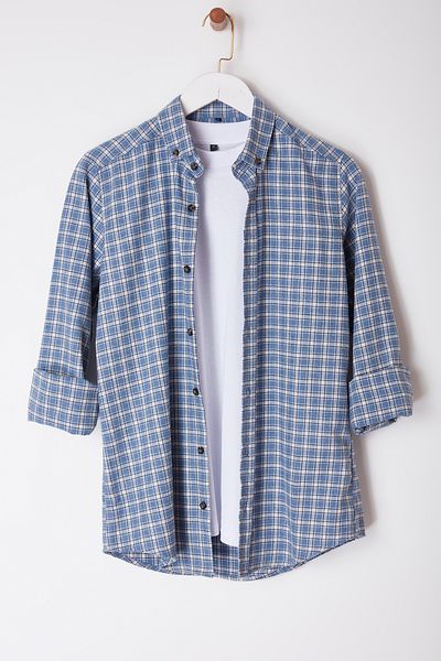 Edit by Trendyol Tedaw25Go00000 - Indigo Slim Woven Pánská košile