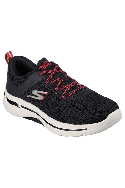 SKECHERS Women Go Walk Lace Up Outdoor Shoes, Black
