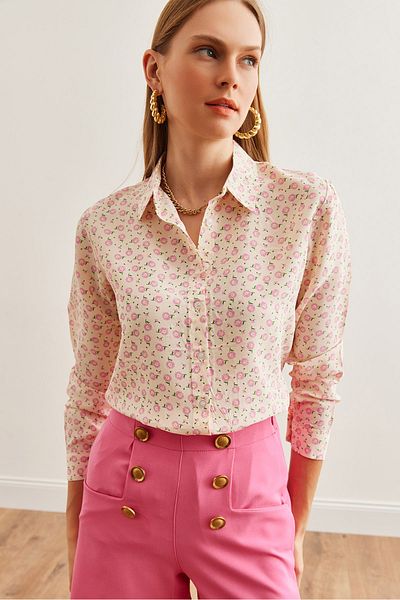 Olalook Daisy Pink viszkóz hosszú ujjú női ing - Gml- 19001234