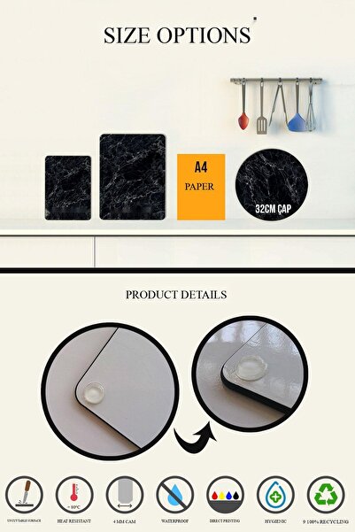 Decorita Glass Cutting Board - Glass Cutting Table| Smoked Glass| 30cm X 40cm