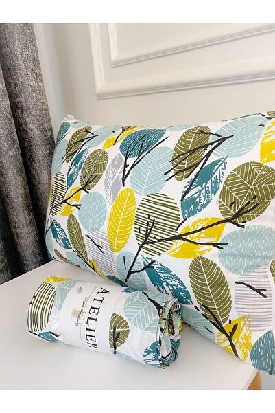 Atelier Home طقم ملاءة مطاطية مزدوجة من Ranforce + 2 كيس وسادة