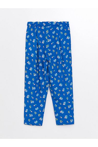 LC Waikiki Pantaloni cu talie elastică cu imprimeu floral pentru fetiță