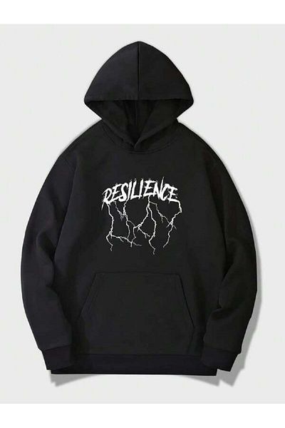 Pink Sky Φούτερ με στάμπα Resilience Unisex Μαύρο ροζ χρώματος