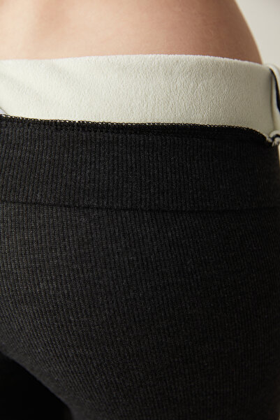 Penti Denim Renk Yüksek Bel Içi Peluş Termal Bilek Boy Tayt