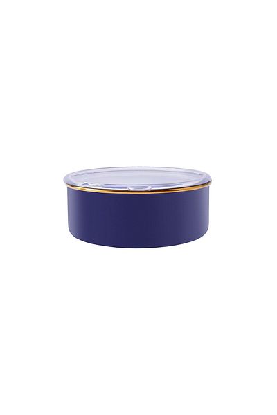 Karaca Navy Blue Piraye Enamel 3 Piece Storage Container