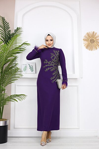 marwella Fadik Tesettür Abiye - Mürdüm