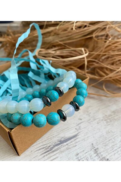 Melek Bozkurt Doğal Opal Ay Taşı Ve Firuze Taşı Muhteşem Uyumunuzu Tamamlayacak Sevgili Çift Kombini