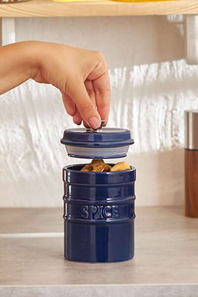 Karaca Andy Dark Blue Vacuum Spice Bowl with Lid 400 ml