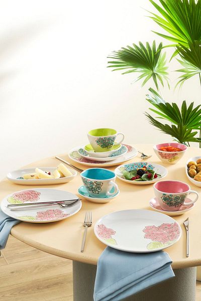 Karaca Giselle Porcelain 26 Piece Breakfast Serving Set for 6 Persons