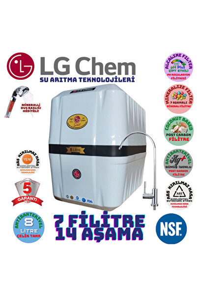 LG Chem COOL PREMIUM BEYAZ SİYAH 8 Lt. 7 FİLİTRE 14 AŞAMA GÜMÜŞ İYON MİNERAL ...