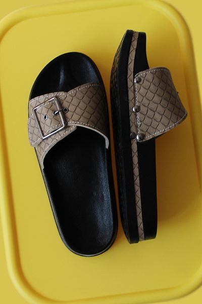 ALTINER Cream Colored Orthopedic Women's Slippers - Patterned
